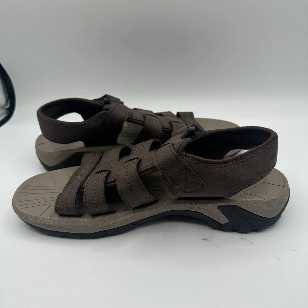 Rockport Byron Fisherman Sandals Mens‎ Sz 9 M Java Brown Adjustable Strap Shoes
